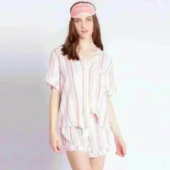 PJ SALVAGE Saturday Morning Woven Stripe Pajama Set - Picture 11 of 16